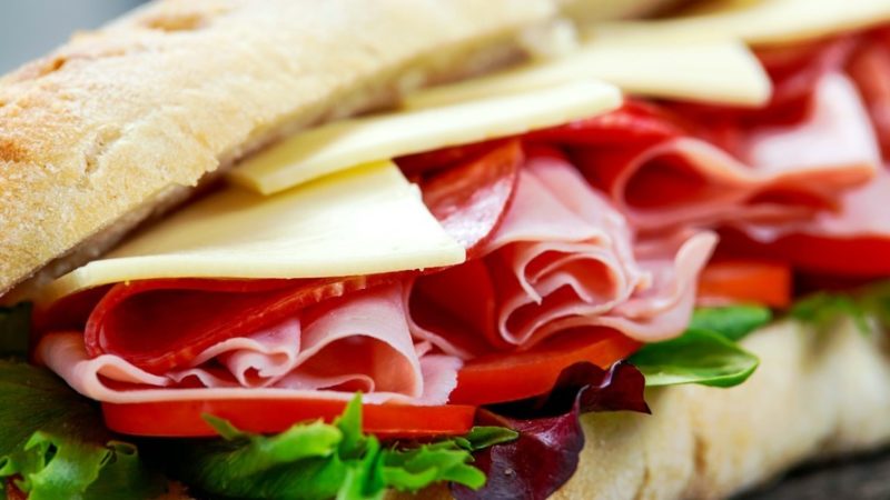Italian Ham and salami sandwich